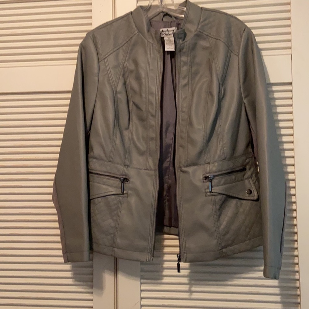 ANTHONY RICHARDS Faux Leather Moto Jacket